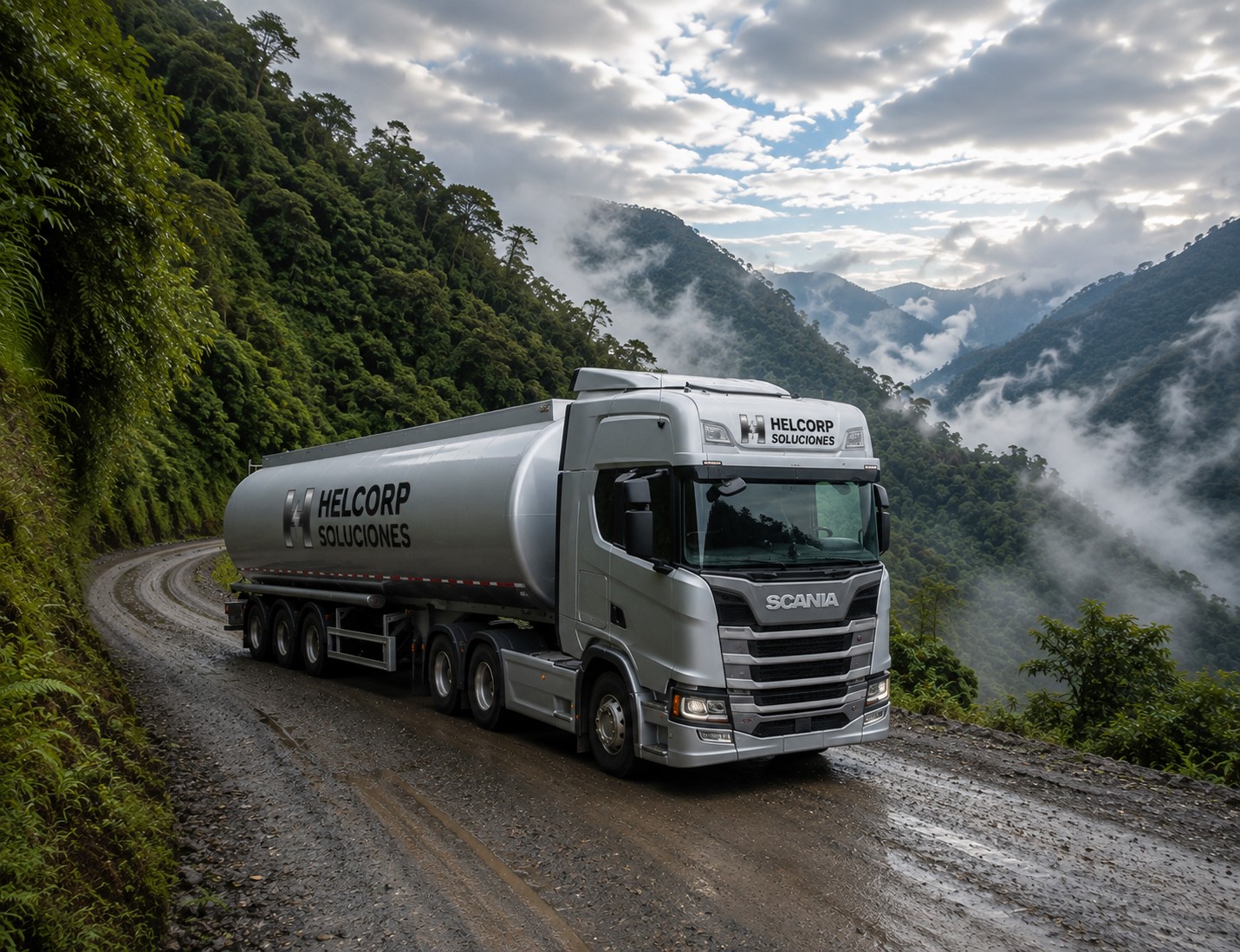 Camión cisterna Helcorp en carretera